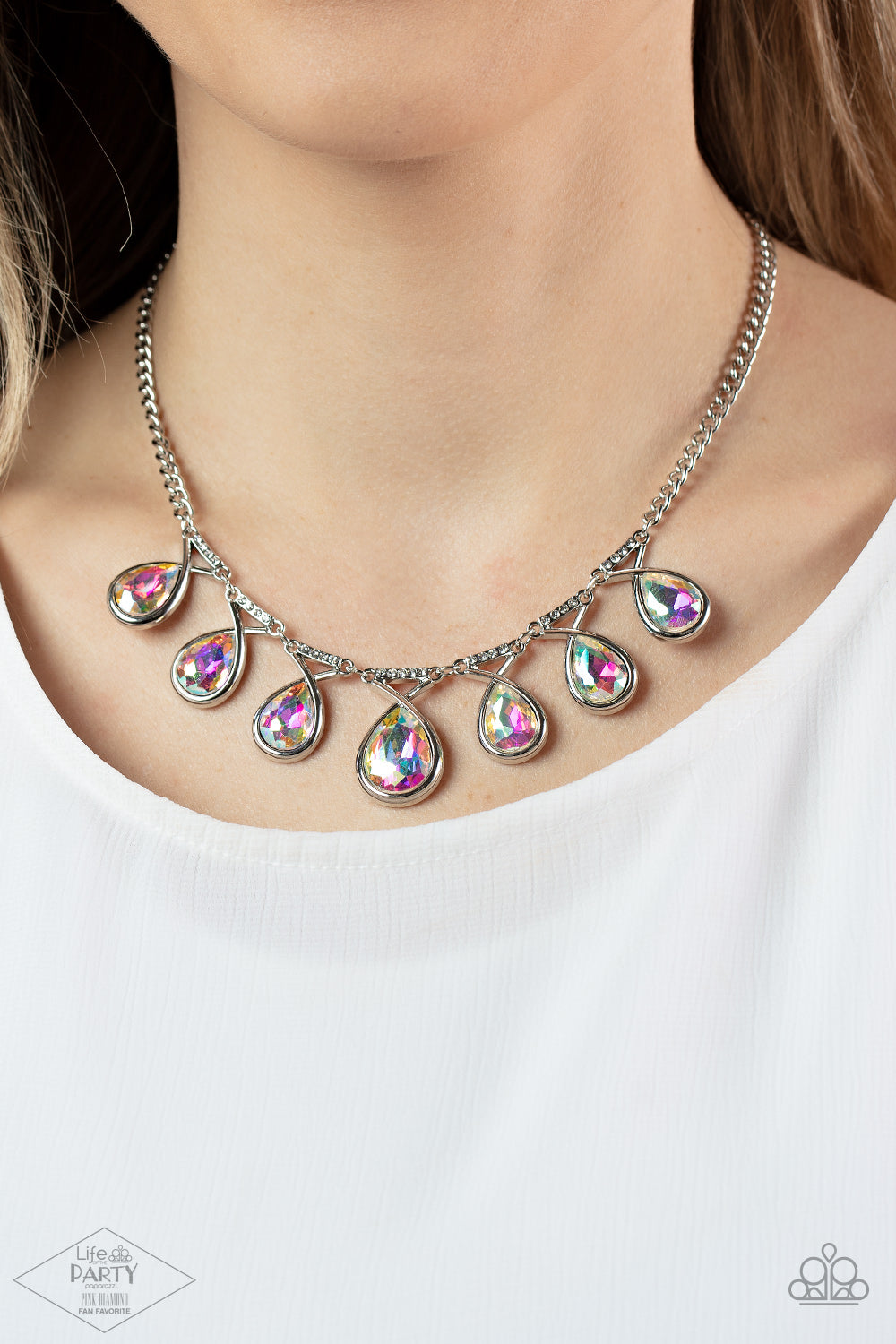 Paparazzi Accessories: Love At Fierce Sight - Multi Iridescent Necklace - Life of the Party