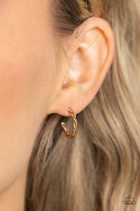 Paparazzi Accessories: Irresistibly Intertwined - Gold Hoop Earrings