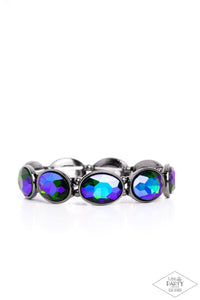 Paparazzi Accessories: DIVA In Disguise - Blue Oil Spill Bracelet - Life of the Party