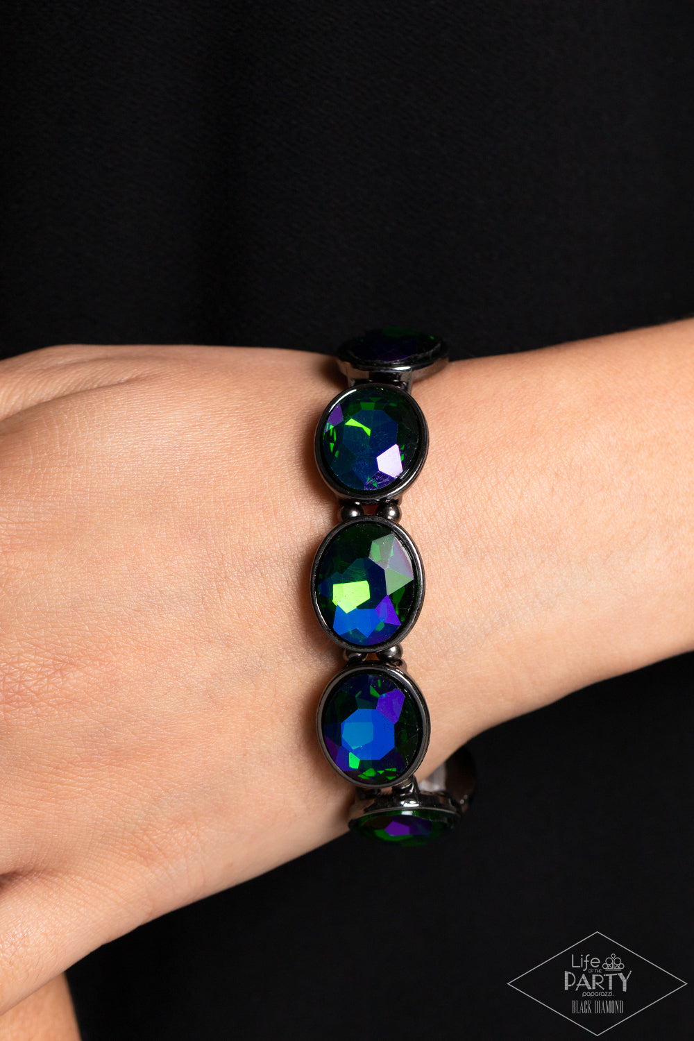 One Knockout Paparazzi Multi Color Bracelet Iridescent Oil Spill