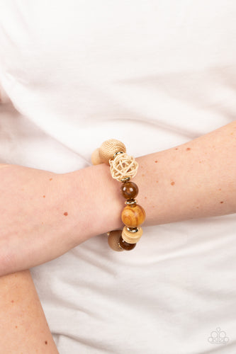 Paparazzi Accessories: Happily Homespun - Brown Wooden Bracelet