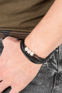 Paparazzi Accessories: Rest Easy - White Urban Leathery Bracelet