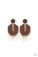 Load image into Gallery viewer, Paparazzi Accessories: Western Retreat - White Wooden Earrings