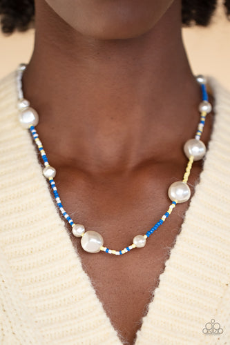 Paparazzi Accessories: Modern Marina Necklace & Contemporary Coastline Bracelet - Blue Seed Bead  SET