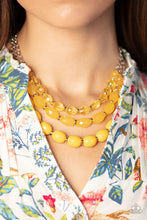 Load image into Gallery viewer, Paparazzi Accessories: Tropical Hideaway Necklace &amp; High Tide Hammock Bracelet - Yellow Acrylic SET