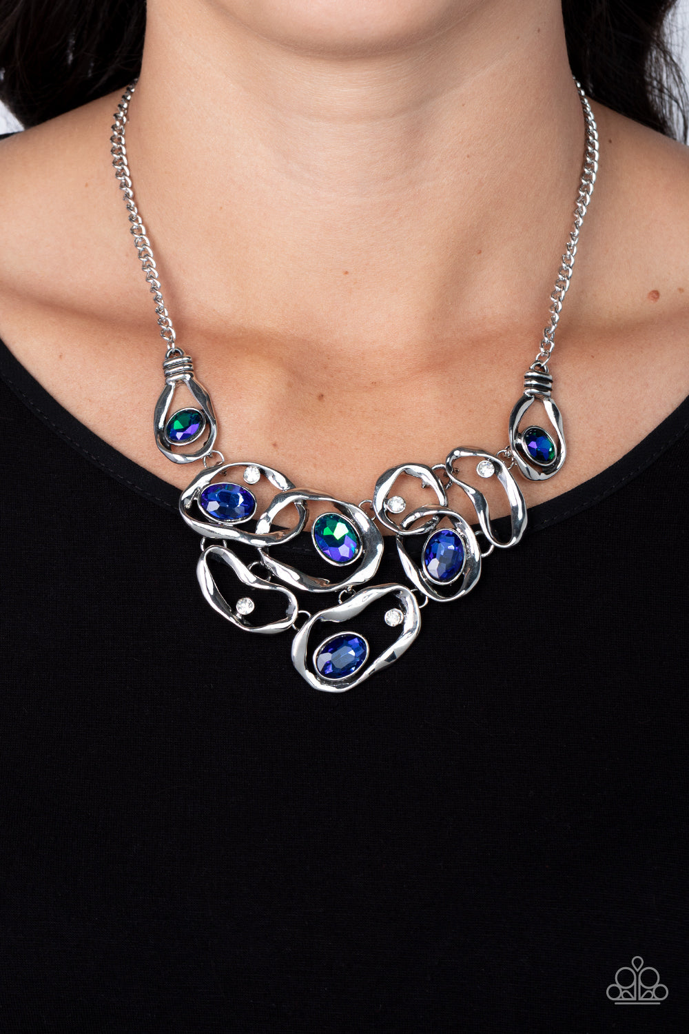 Paparazzi Accessories: Warp Speed - Blue Iridescent Necklace
