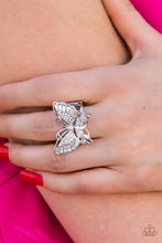 Load image into Gallery viewer, Paparazzi Accessories: Fearless Flutter - White Ring - Life of the Party
