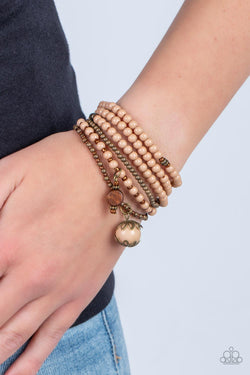 Paparazzi Accessories: Epic Escapade - Brown Wooden Bracelet