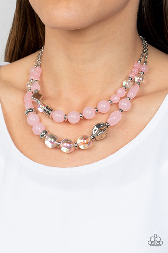 Paparazzi Accessories: Mere Magic - Pink Iridescent Necklace