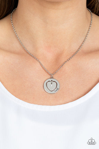 Paparazzi Accessories: Heart Full of Faith - White Inspirational Necklace