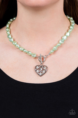 Paparazzi Accessories: Color Me Smitten - Green Heart Necklace