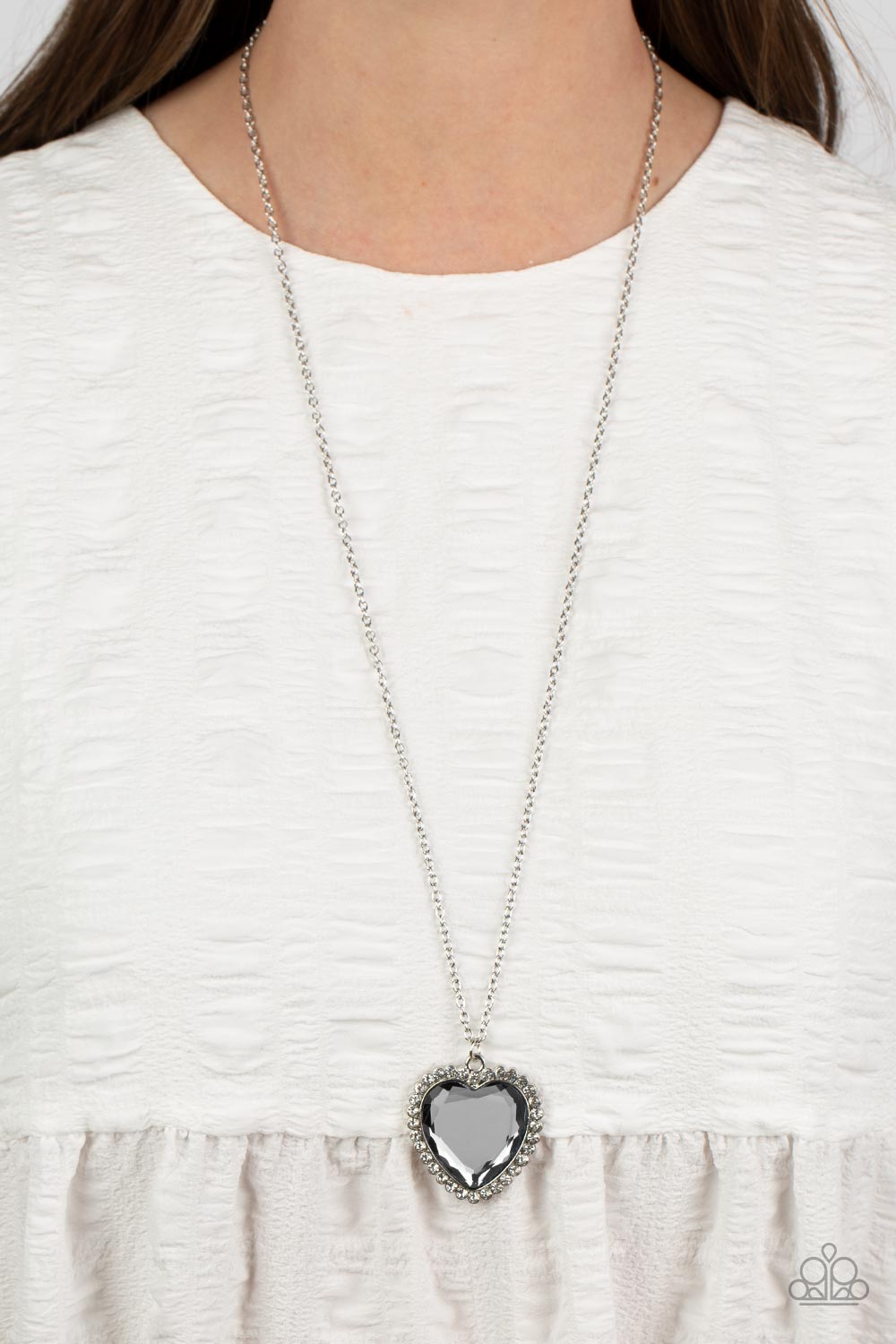 Paparazzi Accessories: Prismatically Twitterpated - Silver Heart Necklace