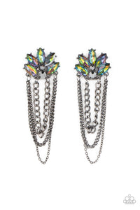 Paparazzi Accessories: Reach for the SKYSCRAPERS - Multi Oil Spill Earrings
