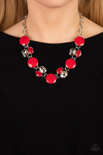 Paparazzi Accessories: Dreaming in MULTICOLOR Necklace AND Dreamscape Dazzle Bracelet - Red SET