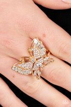 Load image into Gallery viewer, Paparazzi Accessories: Fearless Flutter - Gold Butterfly Ring