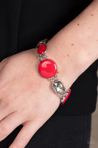 Paparazzi Accessories: Dreaming in MULTICOLOR Necklace AND Dreamscape Dazzle Bracelet - Red SET