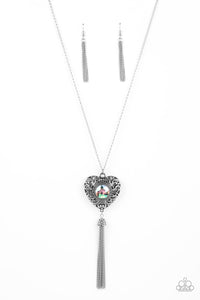 Paparazzi Accessories: Prismatic Passion - Green Iridescent Heart Necklace