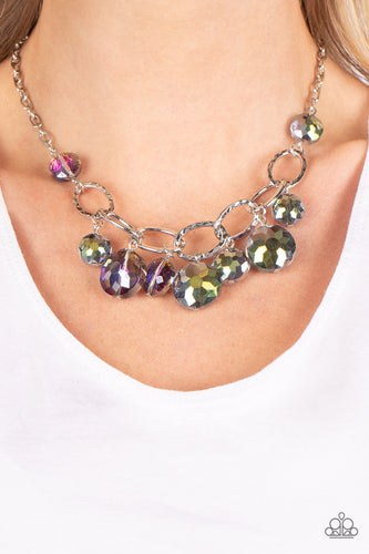 Paparazzi Accessories: Rhinestone River - Multi Oil Spill Necklace