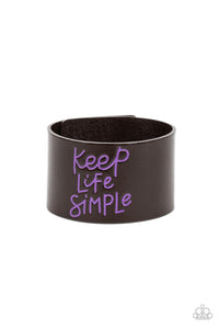 Paparazzi Accessories: Simply Stunning - Purple Leather Inspirational Bracelet