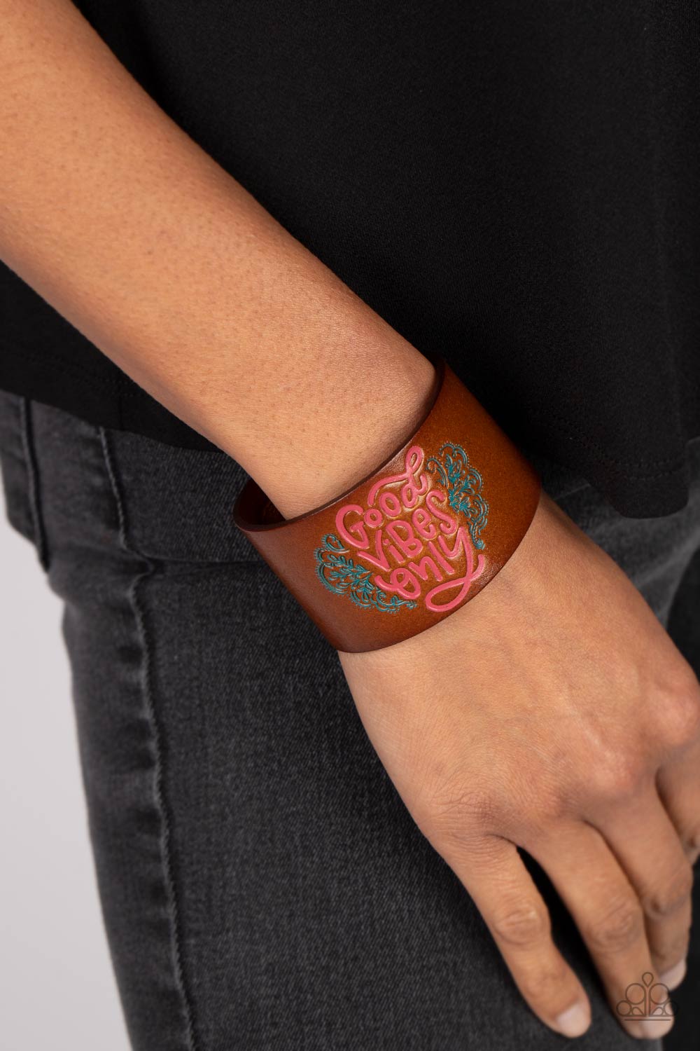 Paparazzi Accessories: Easy Energy - Pink Leather Inspirational Bracelet
