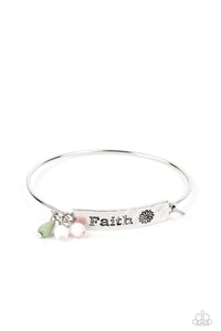 Paparazzi Accessories: Flirting with Faith - Green Inspirational Bracelet
