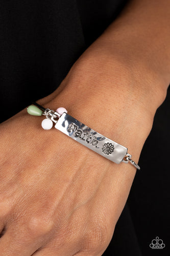 Paparazzi Accessories: Flirting with Faith - Green Inspirational Bracelet