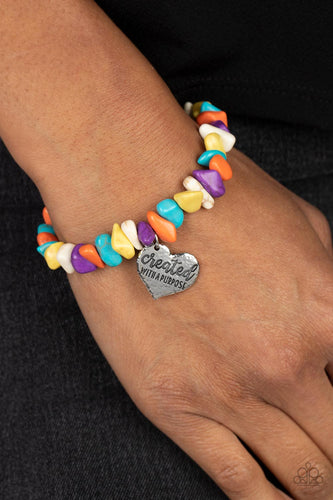 Paparazzi Accessories: Stony-Hearted - Multi Inspirational Bracelet