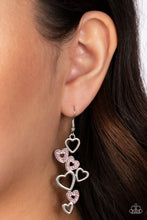 Load image into Gallery viewer, Paparazzi Accessories: Sweetheart Serenade - Pink Heart Earrings
