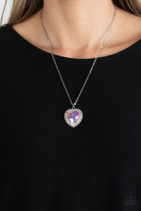 Paparazzi Accessories: Sweethearts Stroll - Multi Iridescent Heart Necklace