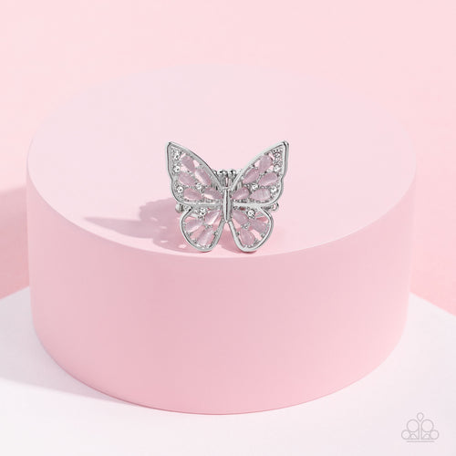 Paparazzi Accessories: Flying Fashionista - Pink Butterfly Ring