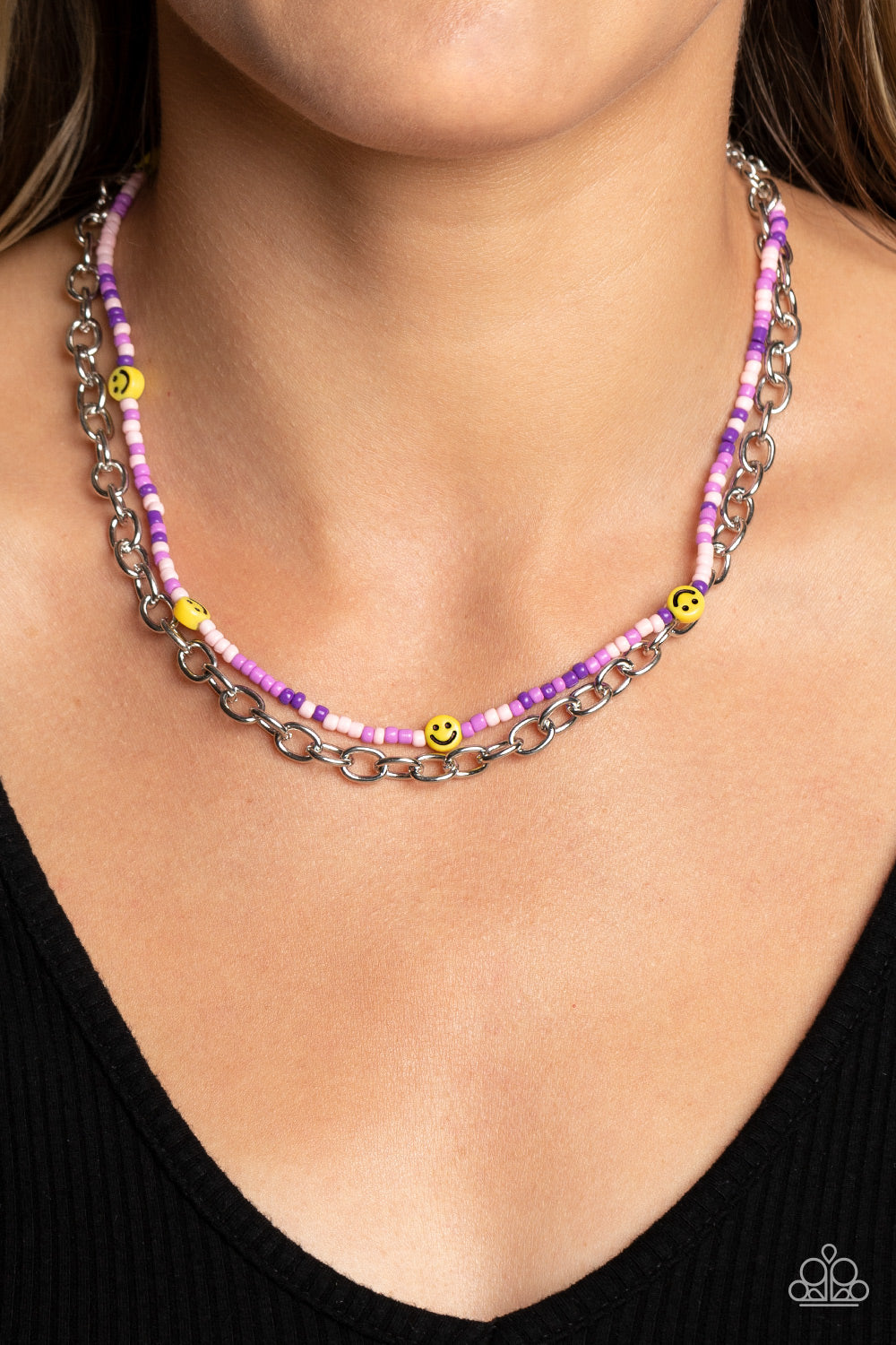 Paparazzi Accessories: Happy Looks Good on You - Purple Inspirational Necklace