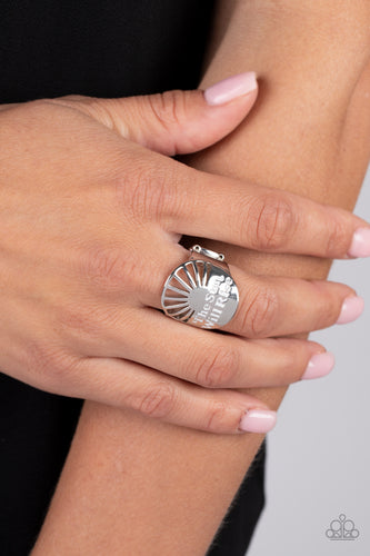 Paparazzi Accessories: The Dawn After Tomorrow - White Inspirational Ring