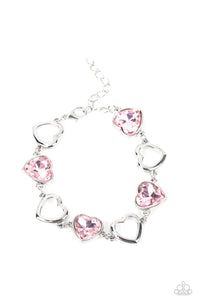 Paparazzi Accessories: Contemporary Cupid Necklace & Sentimental Sweethearts Bracelet - Pink SET
