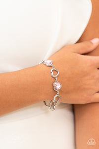 Paparazzi Accessories: Contemporary Cupid Necklace & Sentimental Sweethearts Bracelet - Pink SET