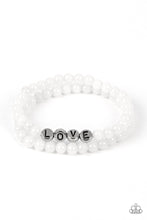 Load image into Gallery viewer, Paparazzi Accessories: Devoted Dreamer - White LOVE Bracelet