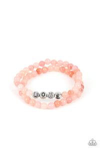 Paparazzi Accessories: Devoted Dreamer - Pink "LOVE" Bracelet