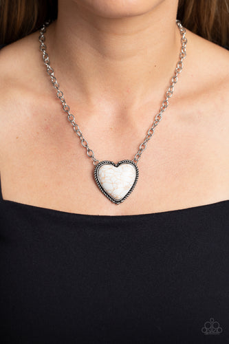 Paparazzi Accessories: Authentic Admirer - White Heart Necklace