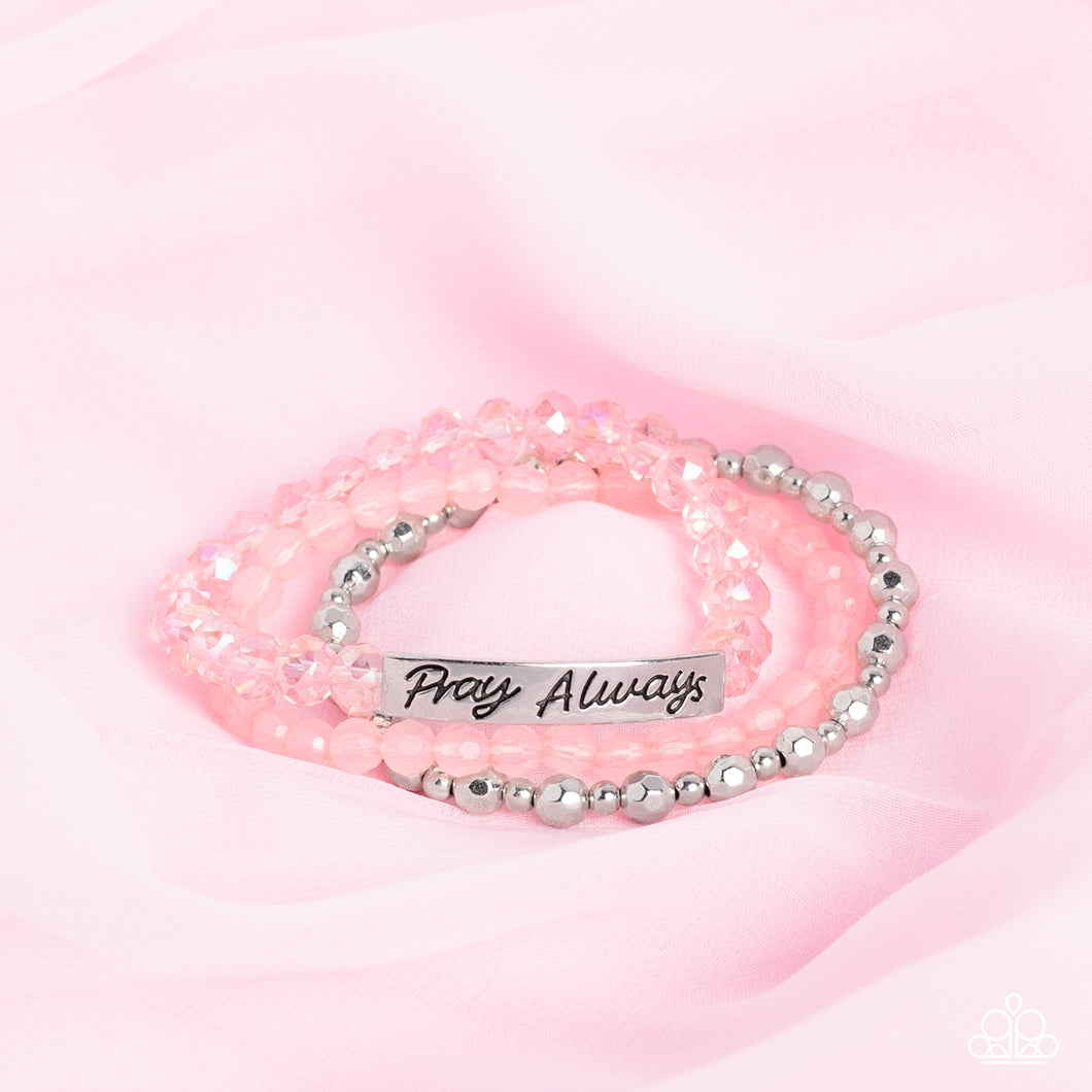 Paparazzi Accessories: Pray Always - Pink Inspirational Bracelet