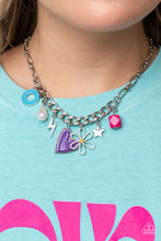 Load image into Gallery viewer, Paparazzi Accessories: Living in CHARM-ony Necklace &amp; Turn Up the Charm - Bracelet - Purple SET