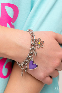 Paparazzi Accessories: Living in CHARM-ony Necklace & Turn Up the Charm - Bracelet - Purple SET