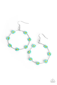 Paparazzi Accessories: Dainty Daisies - Blue Seed Bead Earrings