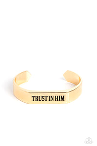 Paparazzi Accessories: Trusting Trinket - Gold Inspirational Bracelet