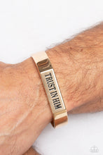 Load image into Gallery viewer, Paparazzi Accessories: Trusting Trinket - Gold Inspirational Bracelet