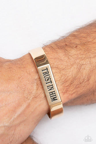 Paparazzi Accessories: Trusting Trinket - Gold Inspirational Bracelet