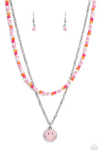 Load image into Gallery viewer, Paparazzi Accessories: High School Reunion - Pink Smiley Face Necklace