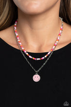 Load image into Gallery viewer, Paparazzi Accessories: High School Reunion - Pink Smiley Face Necklace