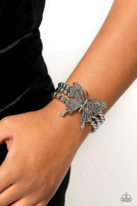 Paparazzi Accessories: First WINGS First - White Bracelet - EXCLUSIVE 2023 Empower Me Pink