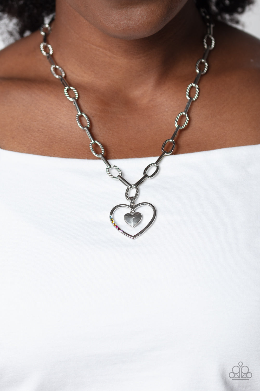 Paparazzi Accessories: Refulgent Romance - Multi Heart Necklace