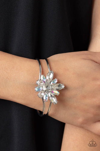 Paparazzi Accessories: Chic Corsage - White Iridescent Bracelet