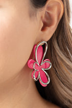 Load image into Gallery viewer, Paparazzi Accessories: Glimmering Gardens - Pink Acrylic Flower Earrings